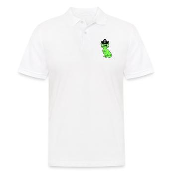 Süße Pirat Katzen Seeräuber Augenklappe Hut Kostüm - Männer Poloshirt - Weiß - Vorne - Kai (181cm)