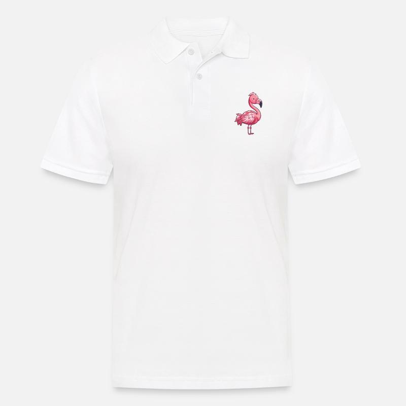 Flamingo Comic - Männer Poloshirt - Weiß