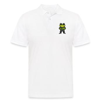 Frosch Comic Cool - Männer Poloshirt - Weiß - Vorne - Kai (181cm)
