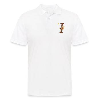 Buchstabe i Sonnenblume Schmetterling - Männer Poloshirt - Weiß - Vorne - Kai (181cm)