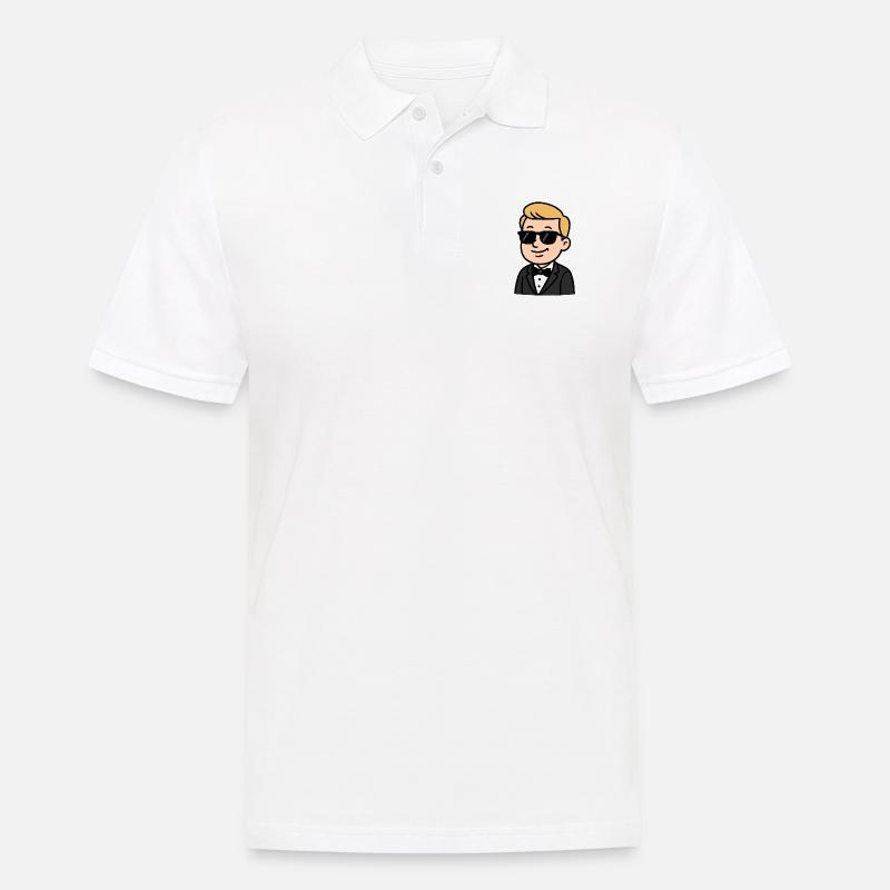 braeutigam sonnenbrille comic - Männer Poloshirt - Weiß