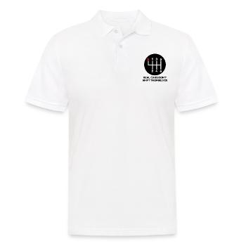 Echte Autos schalten sich nicht von selbst Lustiges Handbuch - Männer Poloshirt - Weiß - Vorne - Kai (181cm)