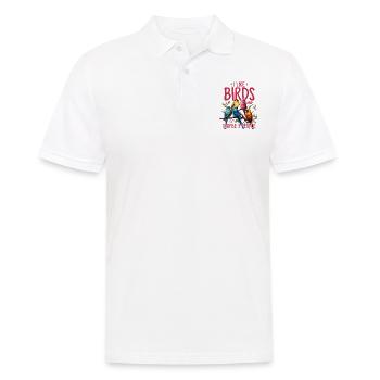 Ich mag Vögel und vielleicht 3 Leute lustige Vogelbeobachtung - Männer Poloshirt - Weiß - Vorne - Kai (181cm)