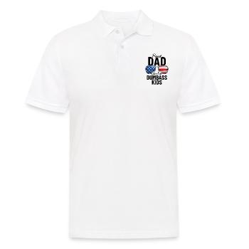 Proud Dad Of A Few Dumbass Kids Funny USA Flag - Men's Polo Shirt - white - Front - Kai (181cm)