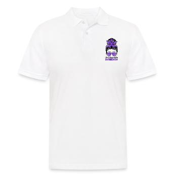 Chiari Malformation Awareness ACM Messy Bun - Men's Polo Shirt - white - Front - Kai (181cm)