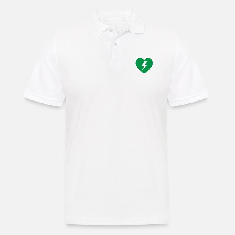 AED Notfall-Defibrillator Erste Hilfe - Männer Poloshirt - Weiß