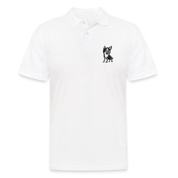 Border Collie Chien Halloween Animal - Polo Homme - blanc - Devant - Kai (181cm)