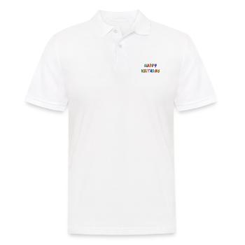 HAPPY BIRTHDAY. HAPPY BIRTHDAY. ANNIVERSARY. - Men's Polo Shirt - white - Front - Kai (181cm)