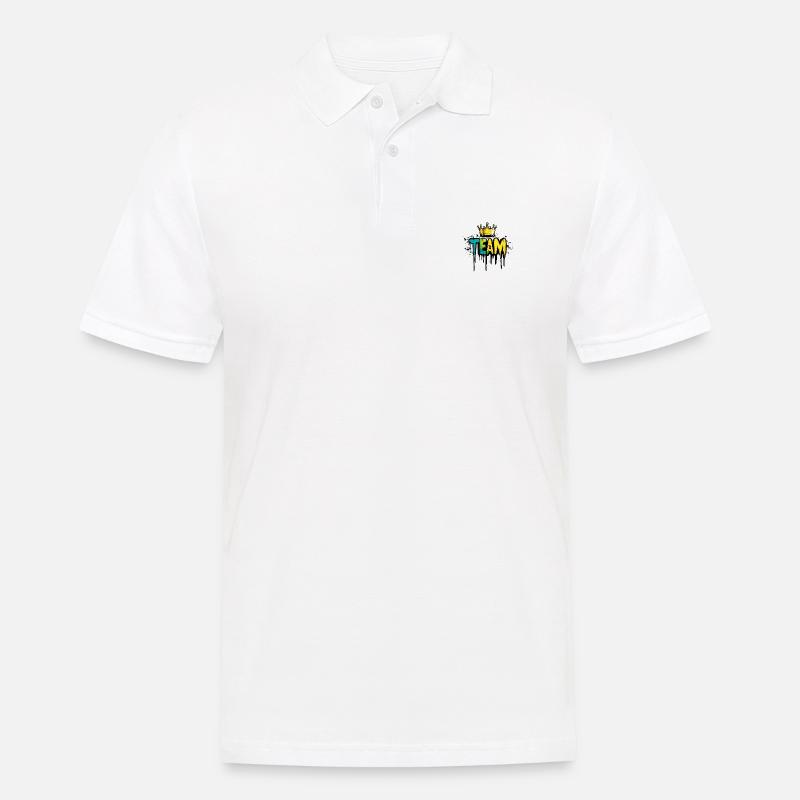 Team Klecks Krone - Männer Poloshirt - Weiß