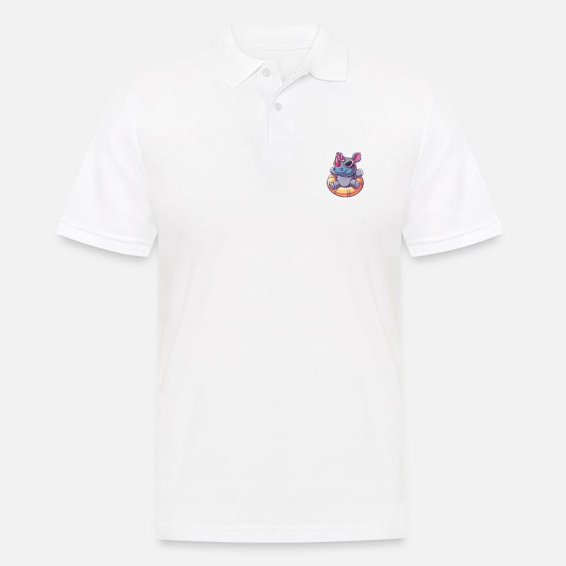 Nashorn Comic Cool - Männer Poloshirt - Weiß