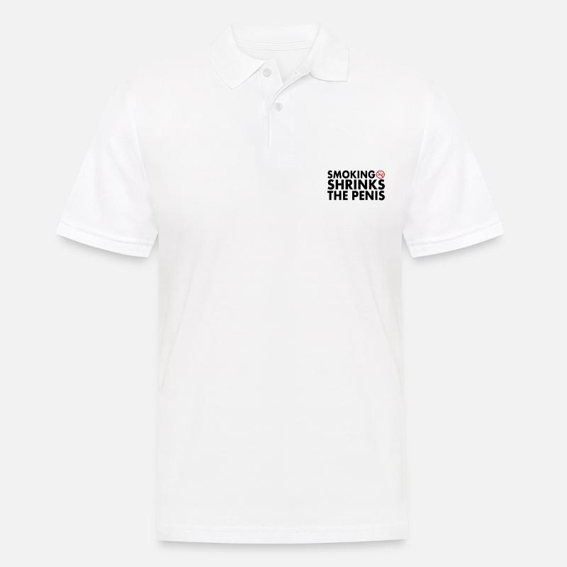 Smoking shrinks the penis - Männer Poloshirt - Weiß