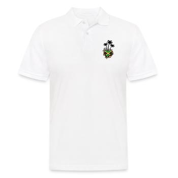 Palmen-Design (Jamaika-Herz) - Männer Poloshirt - Weiß - Vorne - Kai (181cm)
