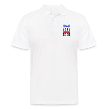 look good 37 - Men's Polo Shirt - white - Front - Kai (181cm)