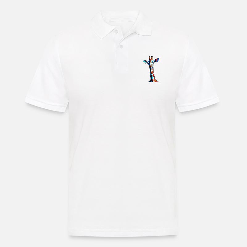 Bunte Graffiti Giraffe - Männer Poloshirt - Weiß