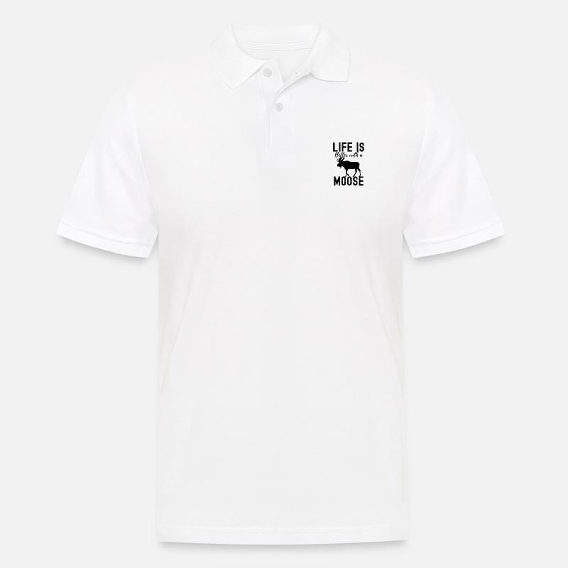Elch - Männer Poloshirt - Weiß