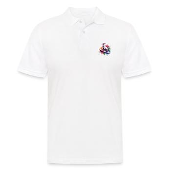 Lustige Ziege Beim Snowboarden Im Winter - Männer Poloshirt - Weiß - Vorne - Kai (181cm)