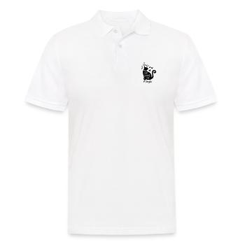M’AIME MES CHATS CHATTE J’ADORE DIRE DES MOTIFS - Polo Homme - blanc - Devant - Kai (181cm)