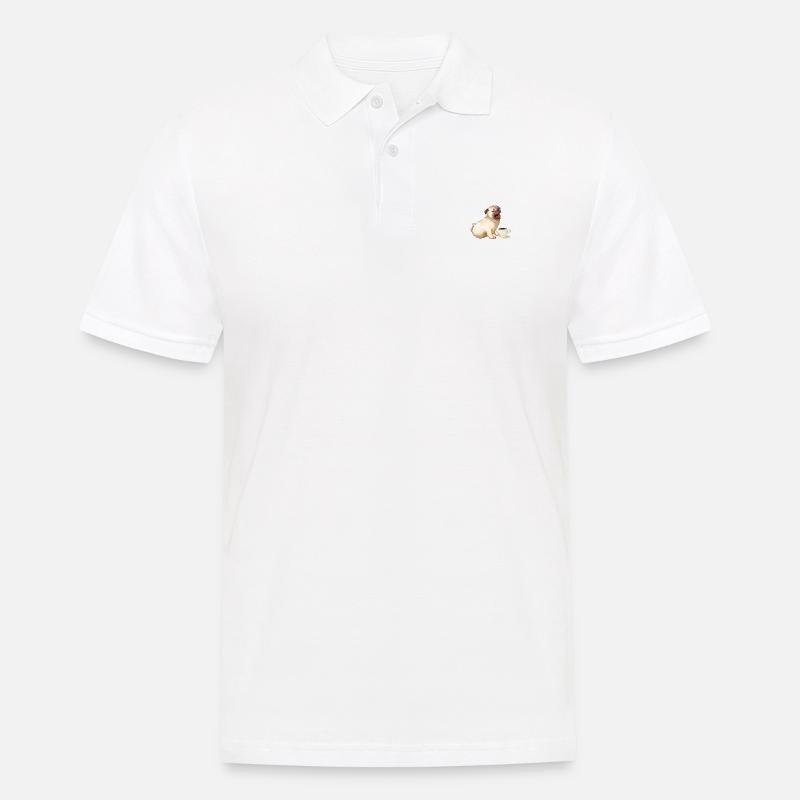Möpse - Männer Poloshirt - Weiß