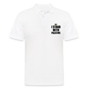 I Stand with palestine - Polo Homme - blanc - Devant - Kai (181cm)