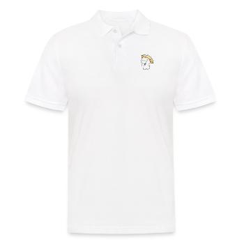 Katze und Regenschirm - Männer Poloshirt - Weiß - Vorne - Kai (181cm)