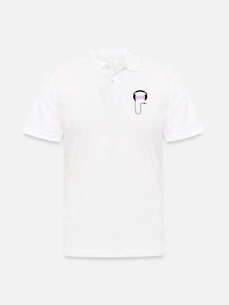 Kopfhörer DJ Club Musik Turntable Plattenspieler - Männer Poloshirt - Weiß