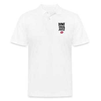 dont-talk-just-kiss - Men's Polo Shirt - white - Front - Kai (181cm)