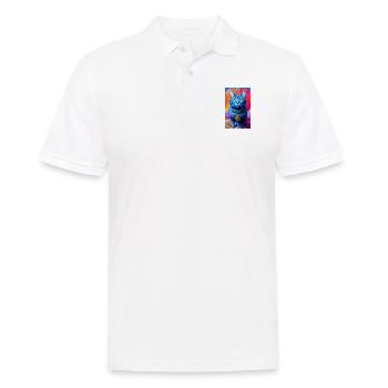 Charmant chat domestique à poil court - Polo Homme - blanc - Devant - Kai (181cm)