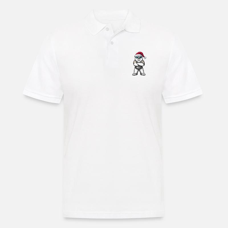 Eisbär Weihnachtsmann - Männer Poloshirt - Weiß