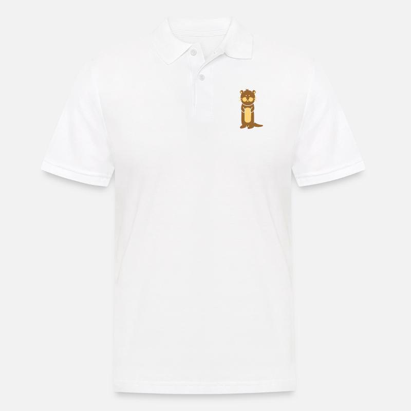 Otter - Männer Poloshirt - Weiß