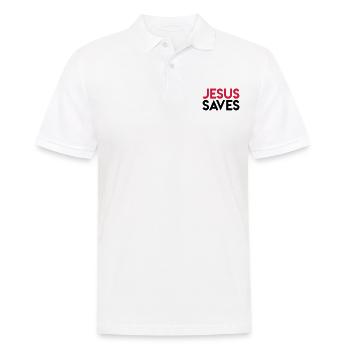 Jesus rettet - Männer Poloshirt - Weiß - Vorne - Kai (181cm)