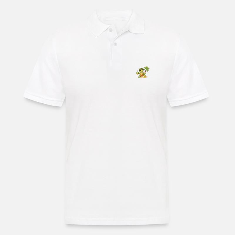 Turtle Summer Beach Comic - Men's Polo Shirt - white