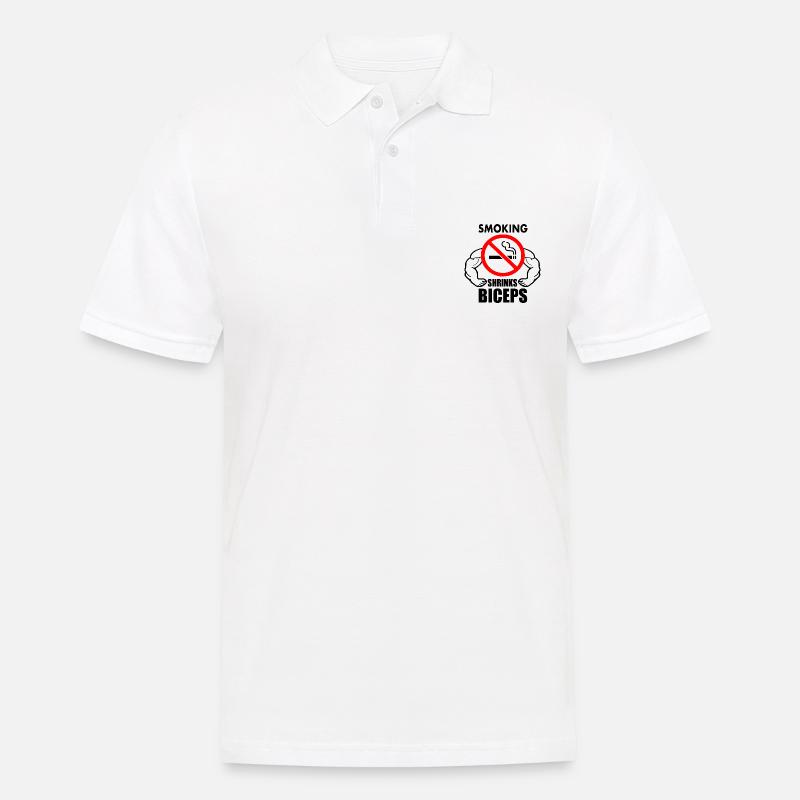 Smoking shrinks the biceps - Männer Poloshirt - Weiß