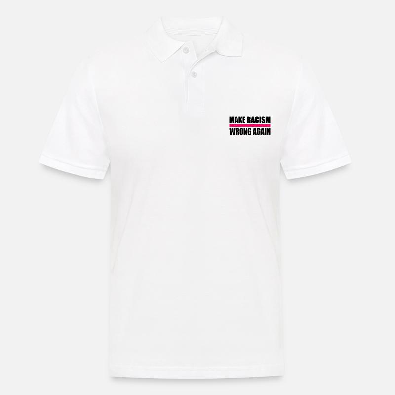 make racism wrong again - Männer Poloshirt - Weiß