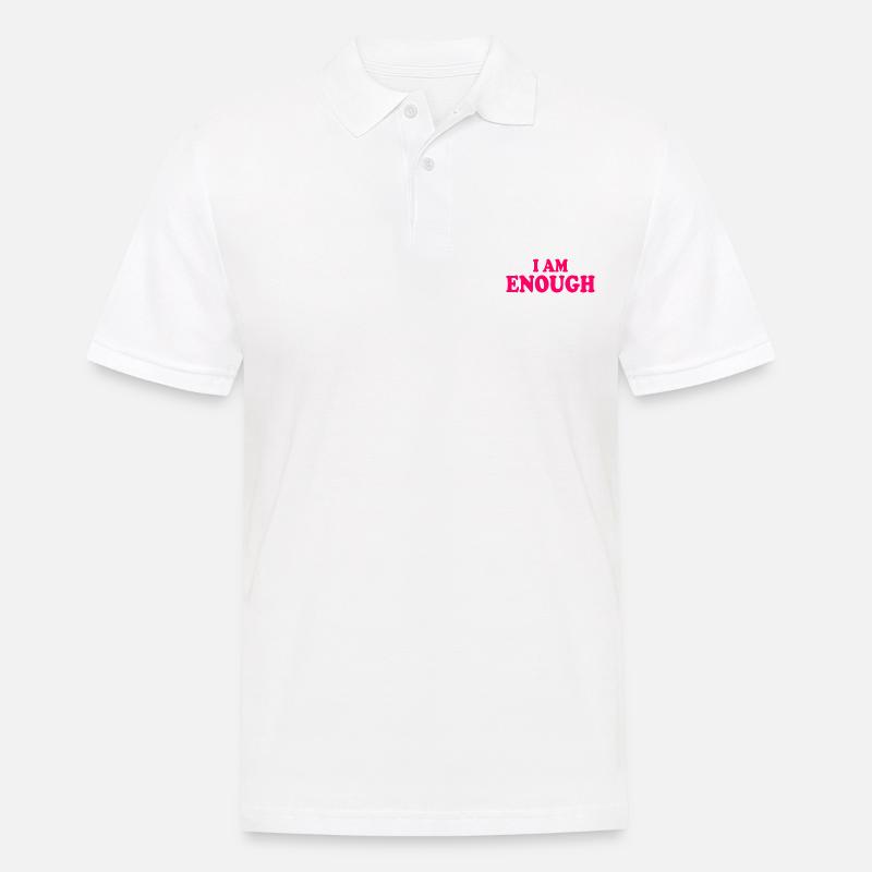 I am enough - Männer Poloshirt - Weiß