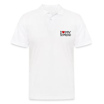 I love my boyfriend - Männer Poloshirt - Weiß - Vorne - Kai (181cm)