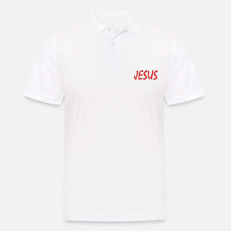 Jesus - Männer Poloshirt - Weiß