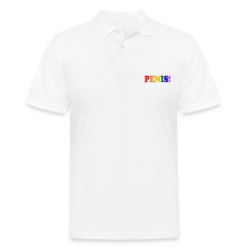 Penis - cock - dick - schwanz - Männer Poloshirt - Weiß - Vorne - Kai (181cm)