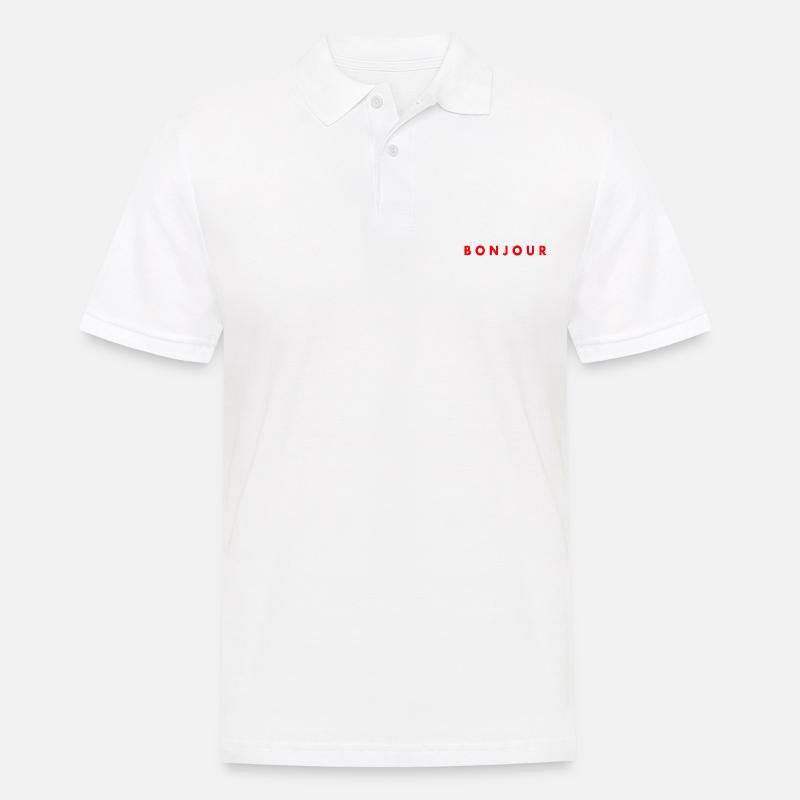 Bonjour - Männer Poloshirt - Weiß