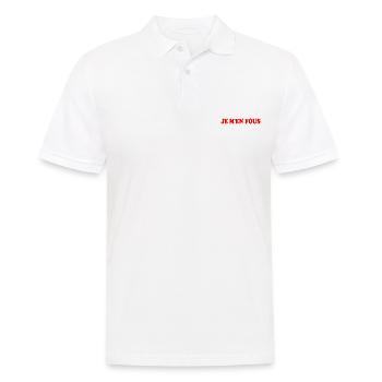 je m'en fous - Polo Homme - blanc - Devant - Kai (181cm)