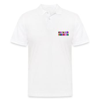kein platz für faschisten - Männer Poloshirt - Weiß - Vorne - Kai (181cm)