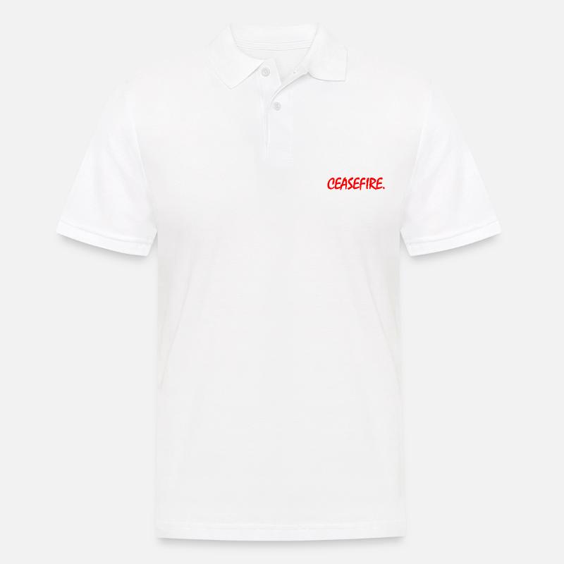Ceasefire now - Männer Poloshirt - Weiß