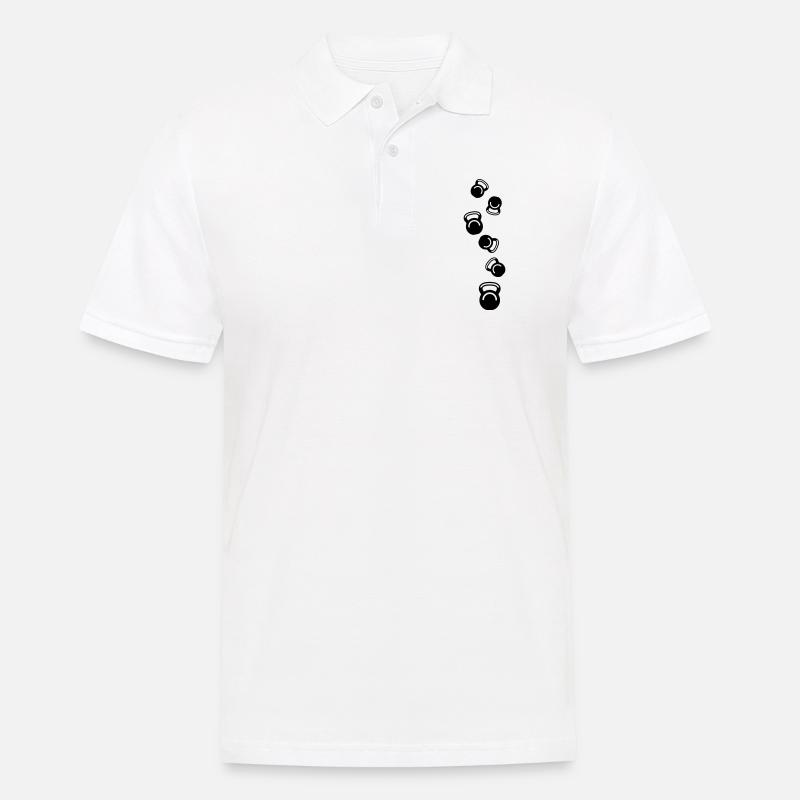Hantel gewichte icon - Männer Poloshirt - Weiß