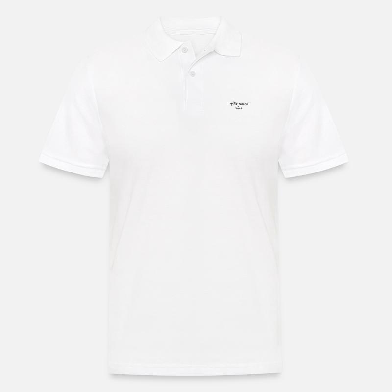 Bitte wenden! - Männer Poloshirt - Weiß