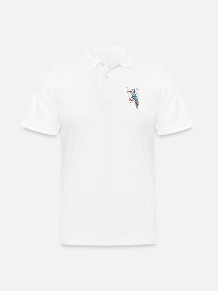 Specht hackt rum - Männer Poloshirt - Weiß