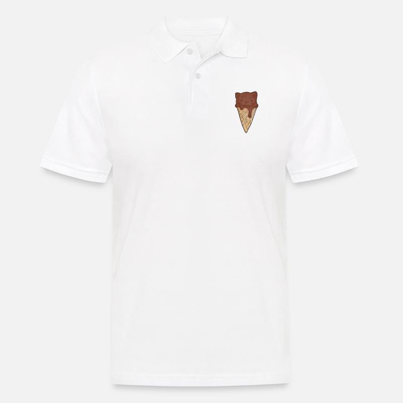 Katzen-Eis Schoko - Männer Poloshirt - Weiß
