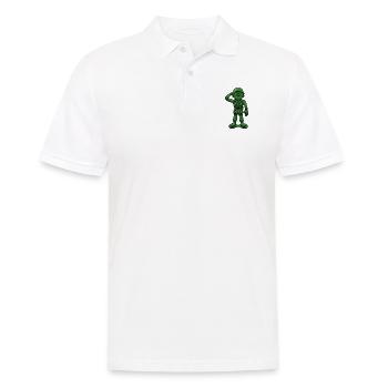 Soldat militaire vert Toy Sergeant saluant - Polo Homme - blanc - Devant - Kai (181cm)