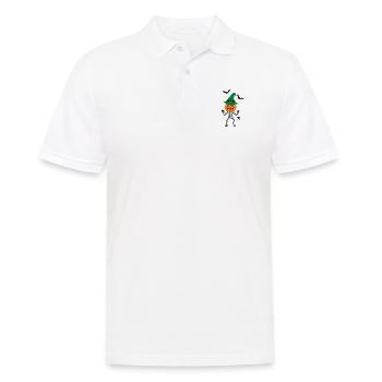 Halloween Skeleton with Pumpkin, Bat & Spider - Men's Polo Shirt - white - Front - Kai (181cm)