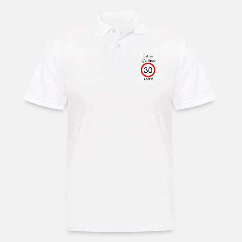 est i l 30 script black engl - Men's Polo Shirt - white