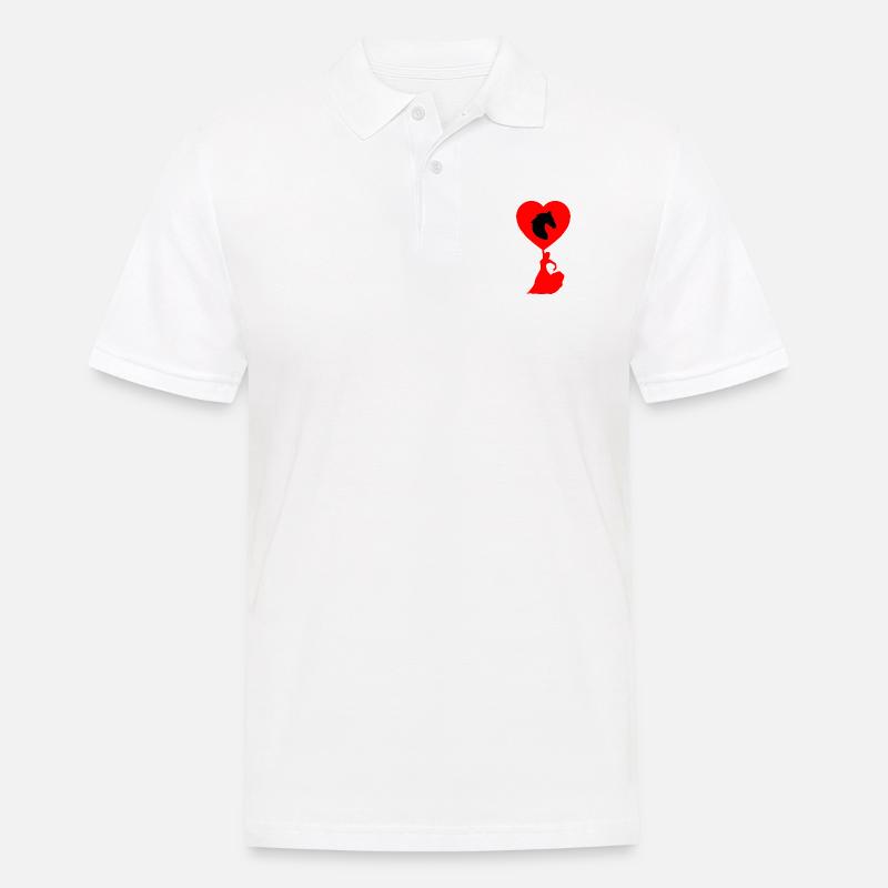 Pferd - Männer Poloshirt - Weiß