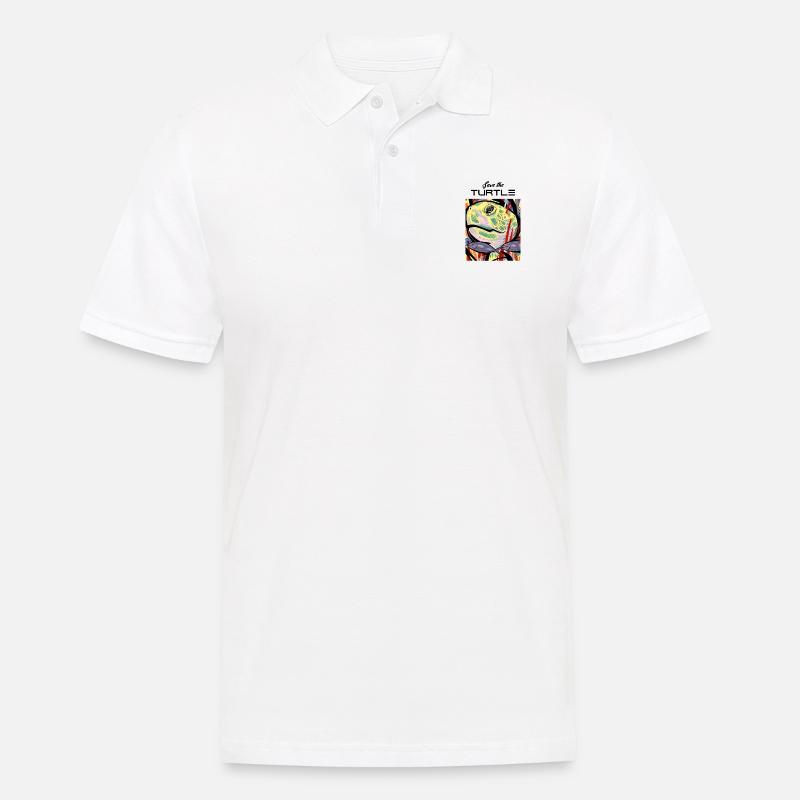 Turtle art work design - Männer Poloshirt - Weiß